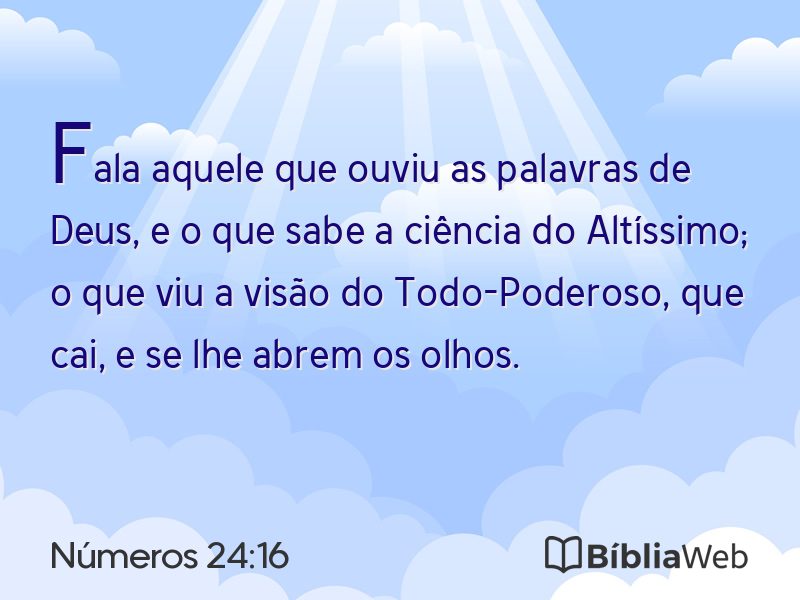 Números 24:16 em imagem para compartilhar