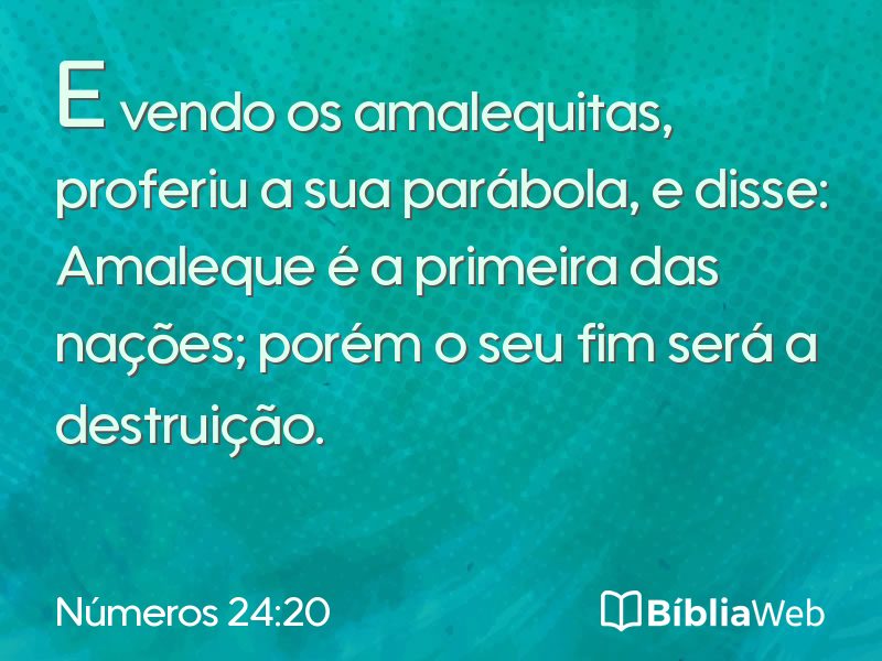 Números 24:20 em imagem para compartilhar