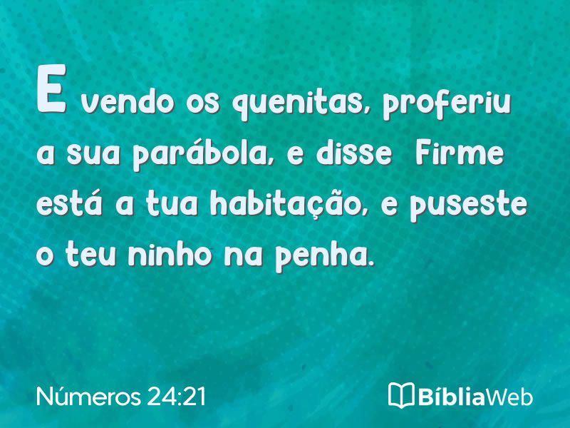 Números 24:21 em imagem para compartilhar
