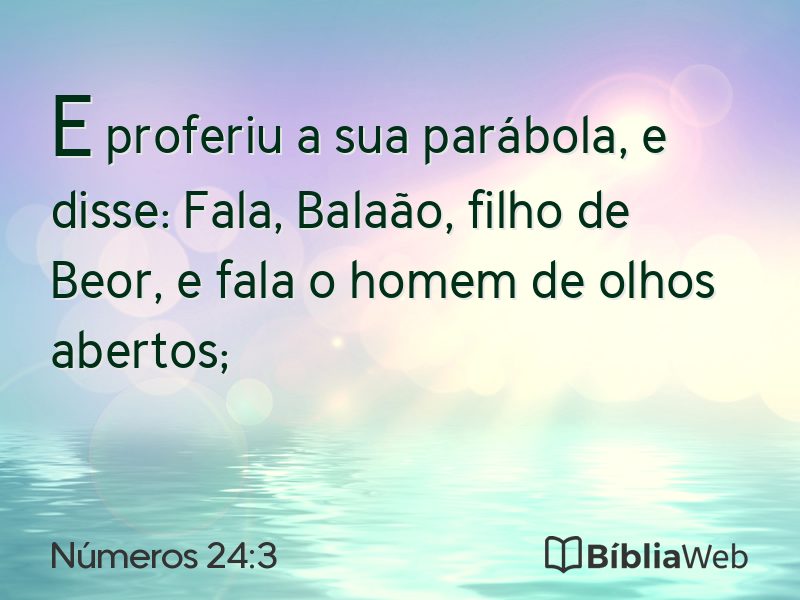 Números 24:3 em imagem para compartilhar