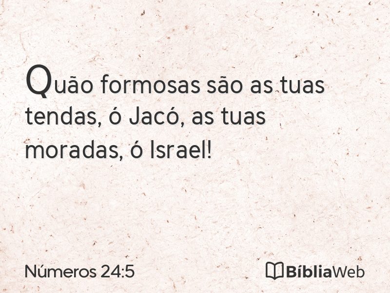 Números 24:5 em imagem para compartilhar