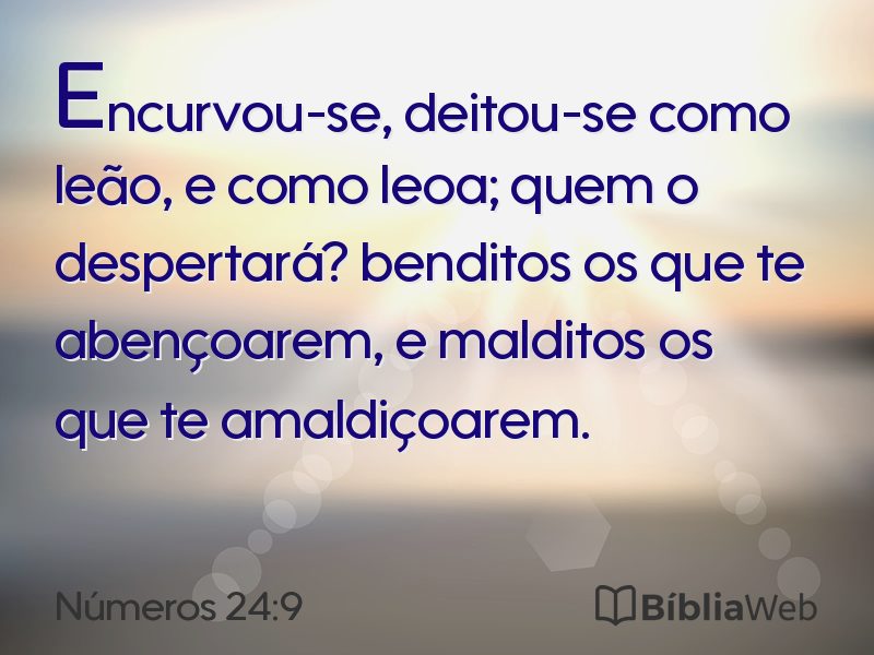 Números 24:9 em imagem para compartilhar