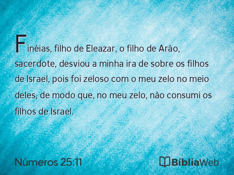 Números 25:11 em imagem para compartilhar