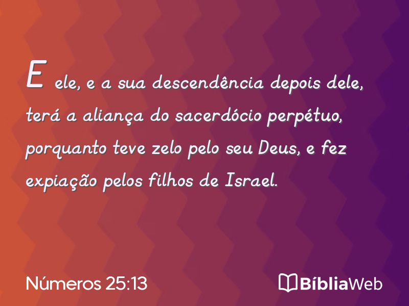 Números 25:13 em imagem para compartilhar