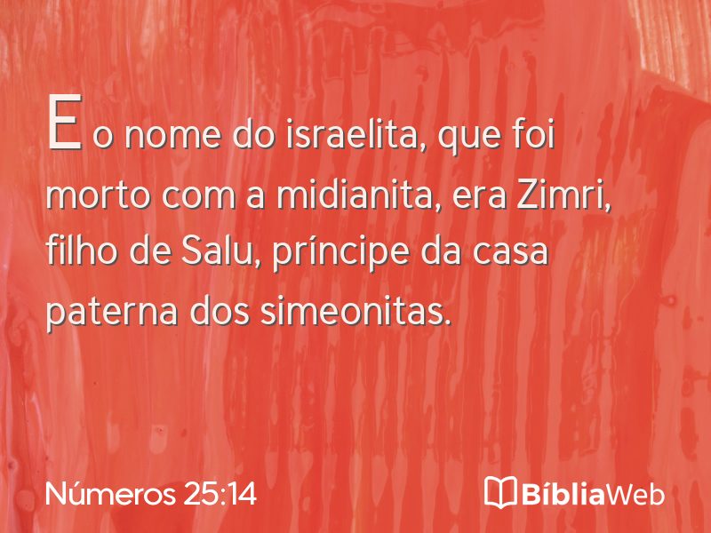 Números 25:14 em imagem para compartilhar