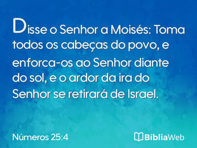 Números 25:4 em imagem para compartilhar
