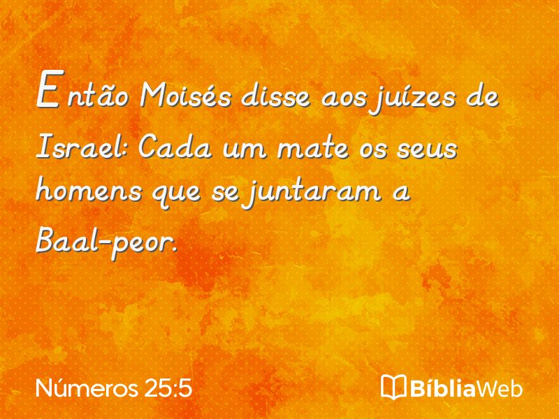 Números 25:5 em imagem para compartilhar