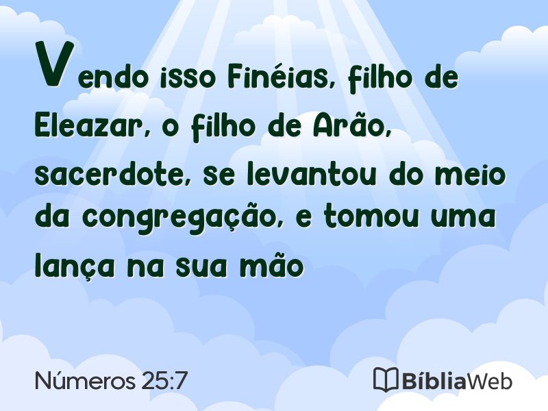 Números 25:7 em imagem para compartilhar