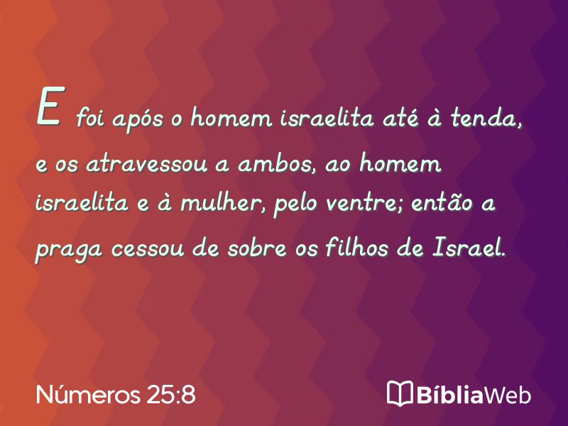 Números 25:8 em imagem para compartilhar