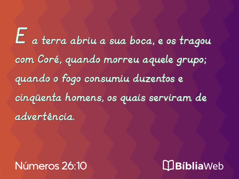 Números 26:10 em imagem para compartilhar