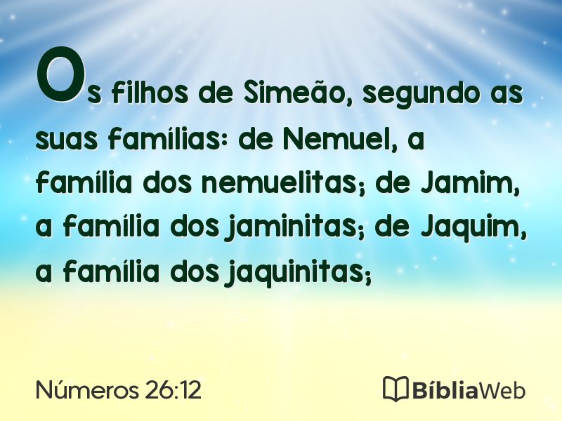 Números 26:12 em imagem para compartilhar