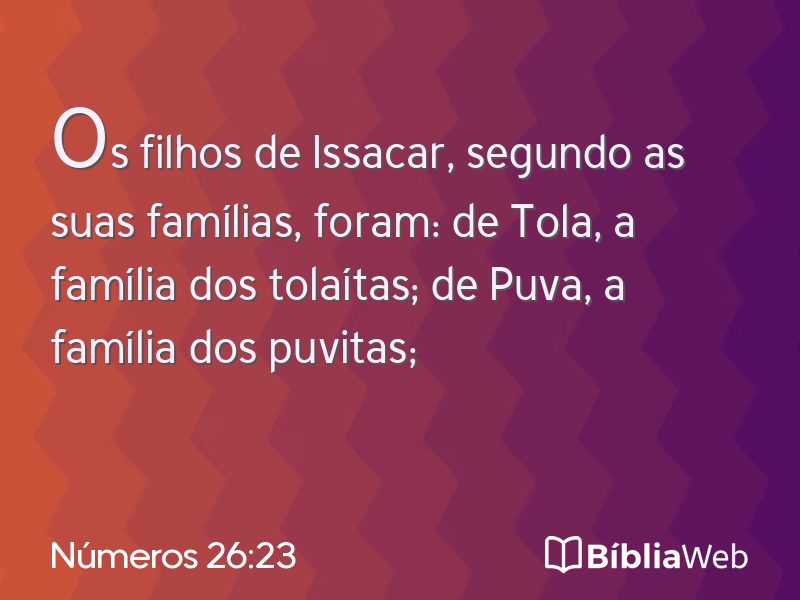 Números 26:23 em imagem para compartilhar