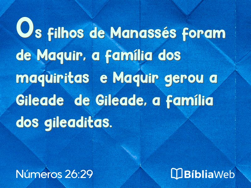 Números 26:29 em imagem para compartilhar
