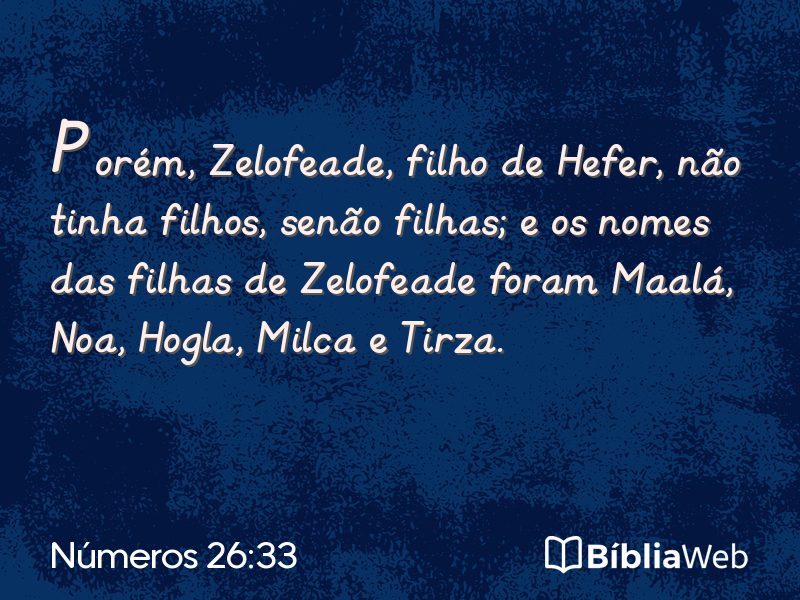 Números 26:33 em imagem para compartilhar