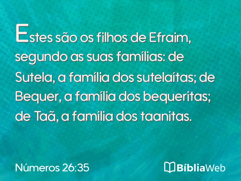 Números 26:35 em imagem para compartilhar