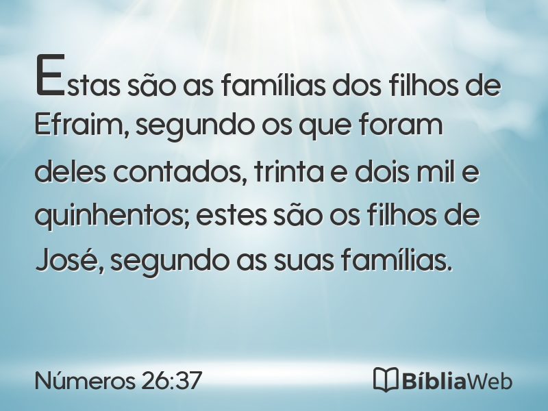 Números 26:37 em imagem para compartilhar