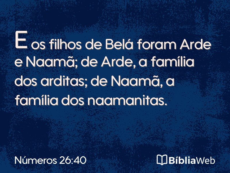 Números 26:40 em imagem para compartilhar