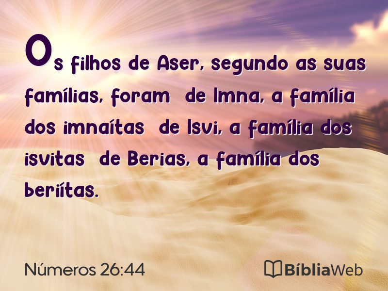Números 26:44 em imagem para compartilhar