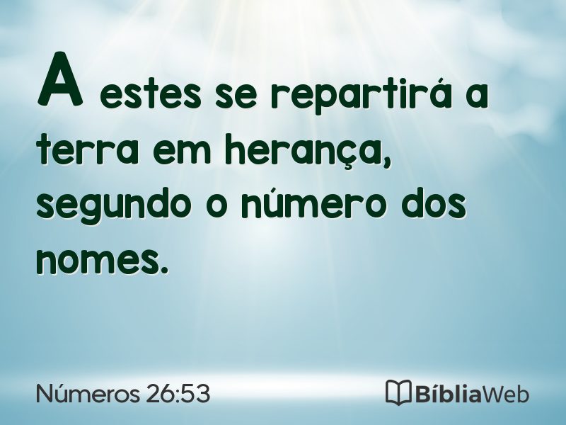 Números 26:53 em imagem para compartilhar