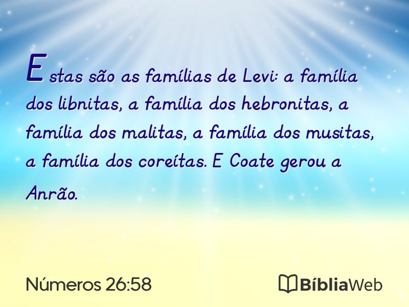 Números 26:58 em imagem para compartilhar