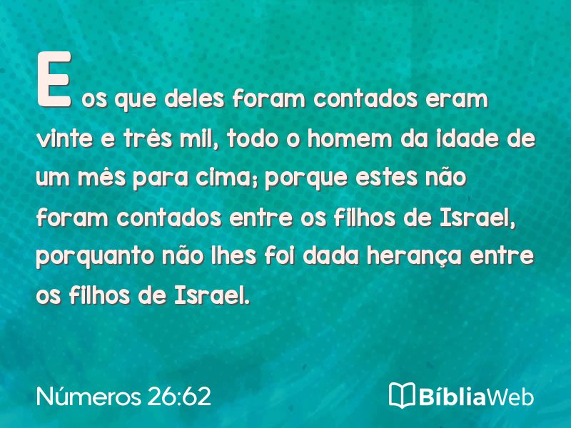 Números 26:62 em imagem para compartilhar