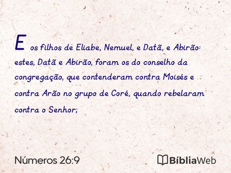 Números 26:9 em imagem para compartilhar