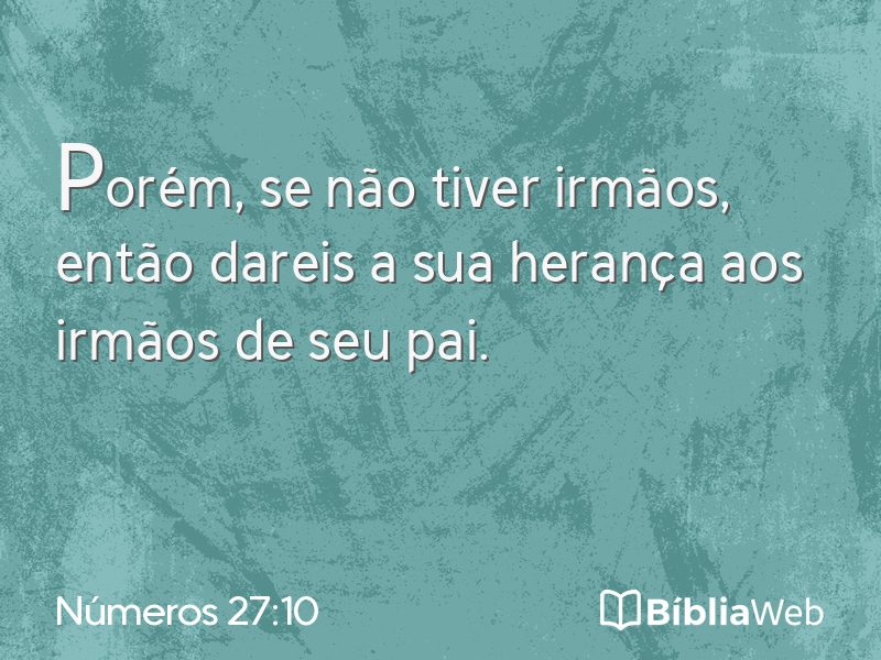 Números 27:10 em imagem para compartilhar