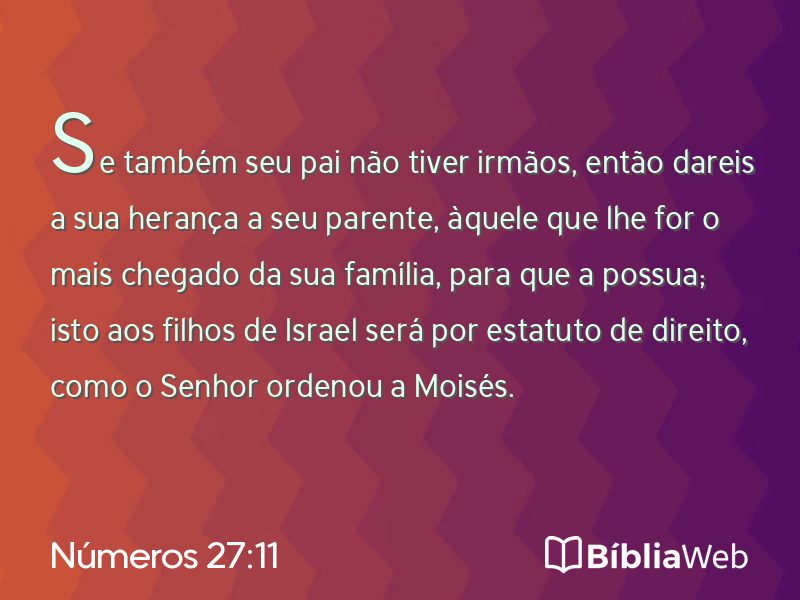 Números 27:11 em imagem para compartilhar
