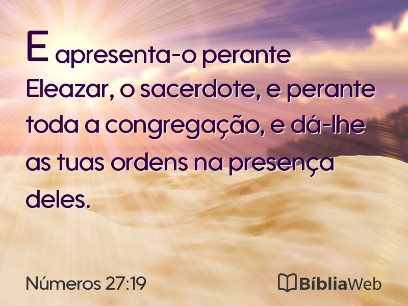 Números 27:19 em imagem para compartilhar