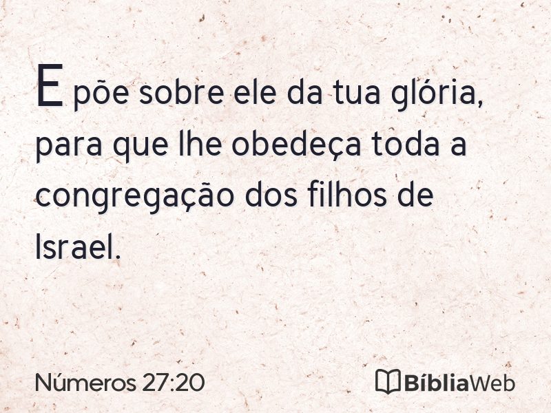Números 27:20 em imagem para compartilhar