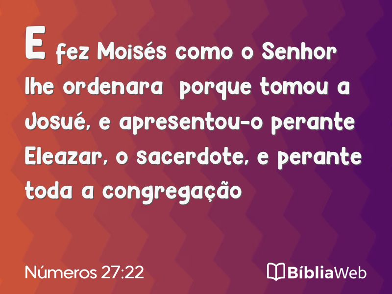 Números 27:22 em imagem para compartilhar
