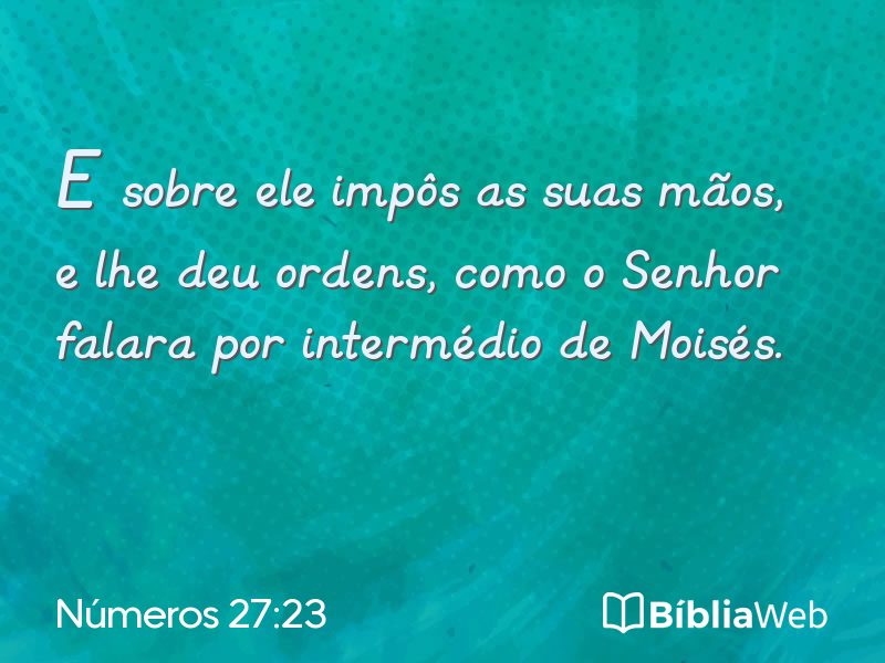 Números 27:23 em imagem para compartilhar