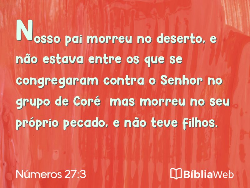 Números 27:3 em imagem para compartilhar