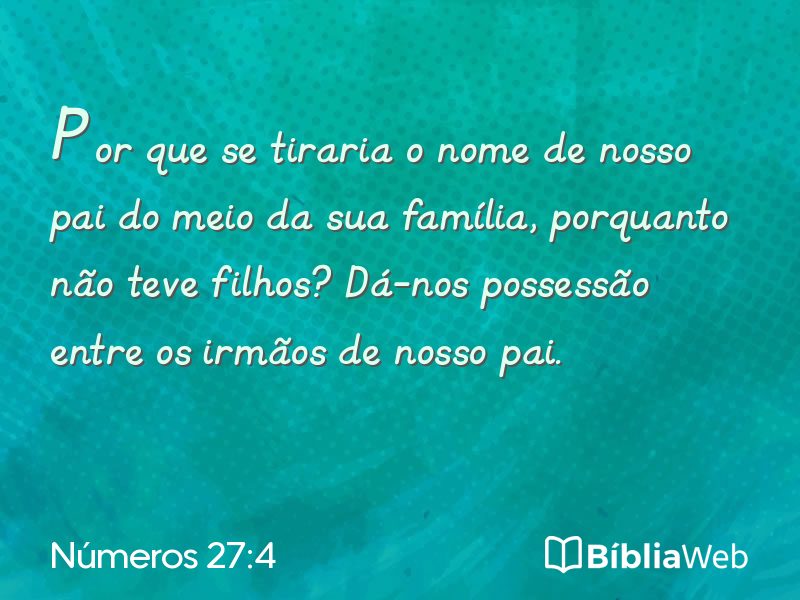 Números 27:4 em imagem para compartilhar