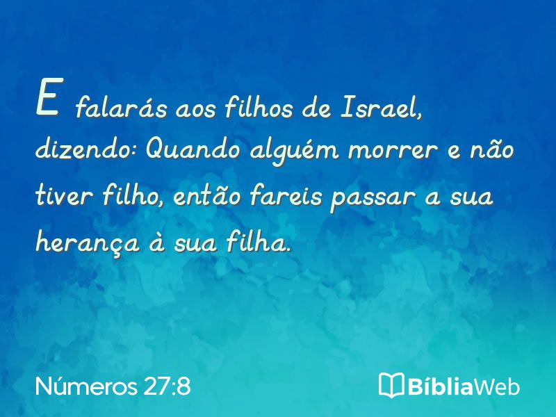 Números 27:8 em imagem para compartilhar