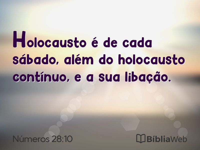 Números 28:10 em imagem para compartilhar