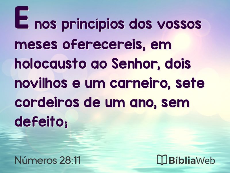 Números 28:11 em imagem para compartilhar