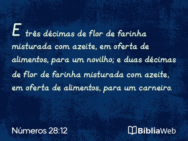Números 28:12 em imagem para compartilhar