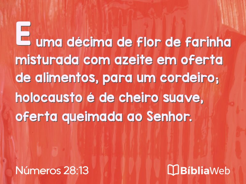 Números 28:13 em imagem para compartilhar