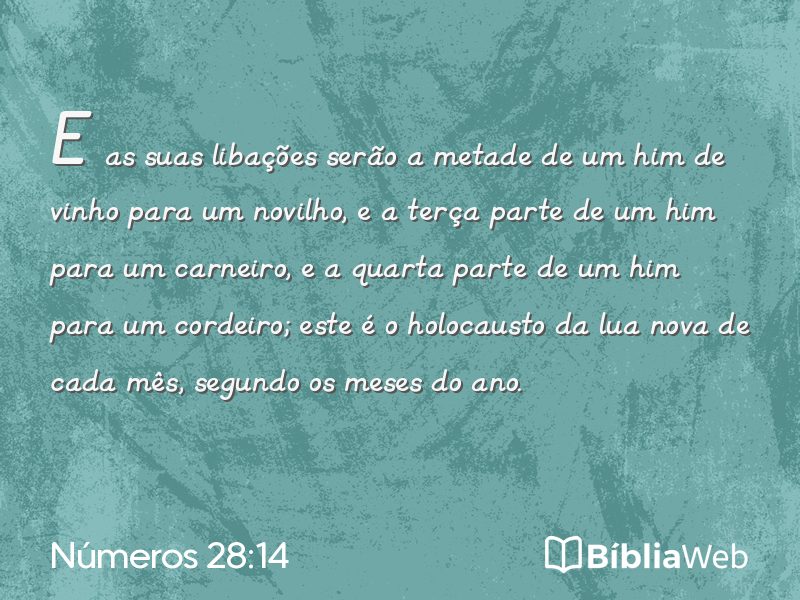 Números 28:14 em imagem para compartilhar