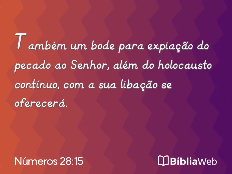 Números 28:15 em imagem para compartilhar