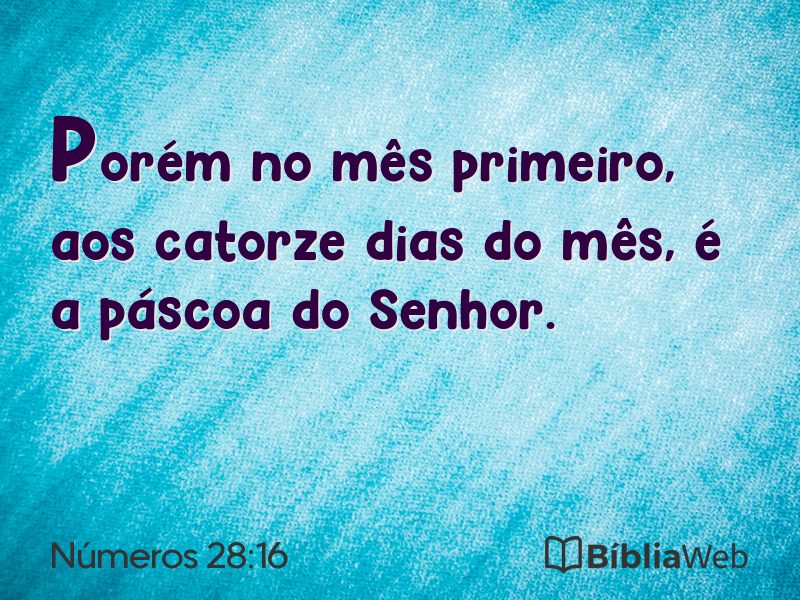 Números 28:16 em imagem para compartilhar