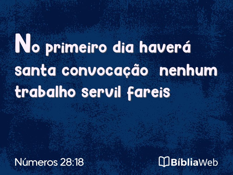 Números 28:18 em imagem para compartilhar