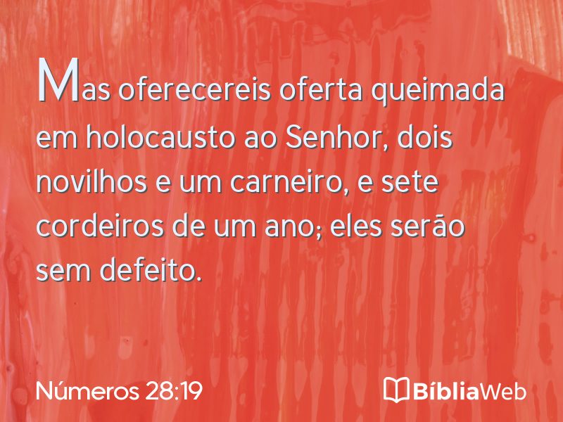 Números 28:19 em imagem para compartilhar