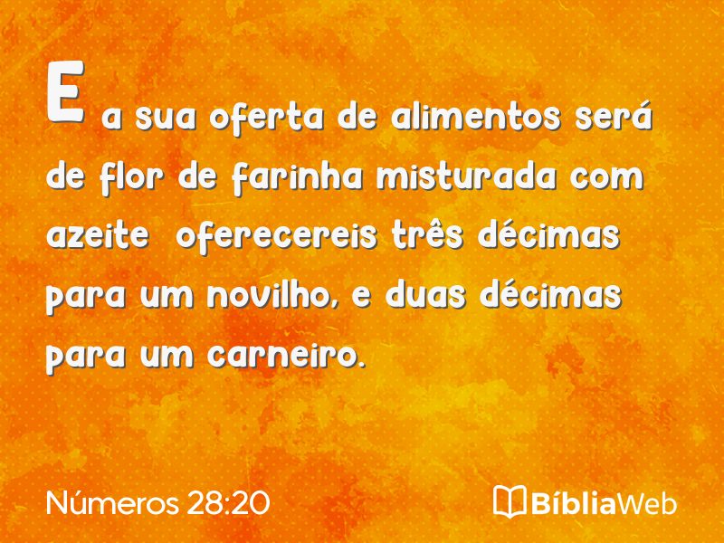 Números 28:20 em imagem para compartilhar