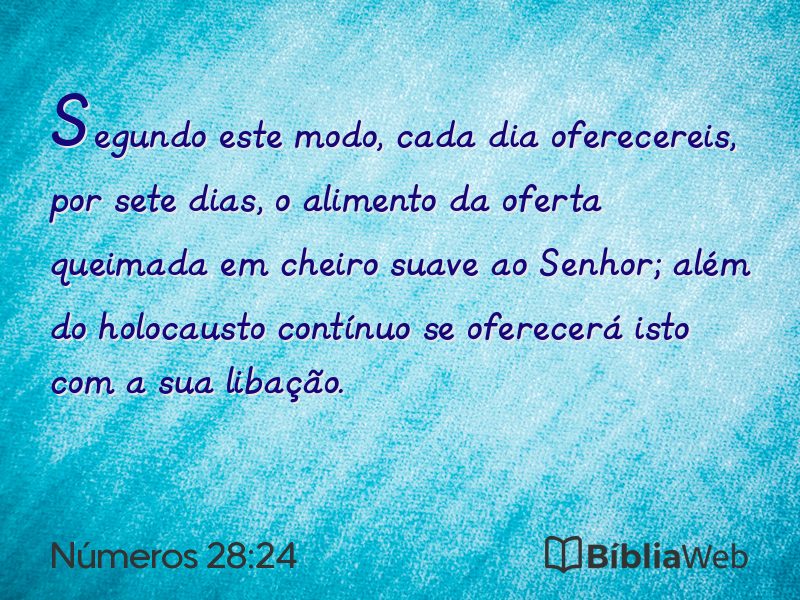 Números 28:24 em imagem para compartilhar