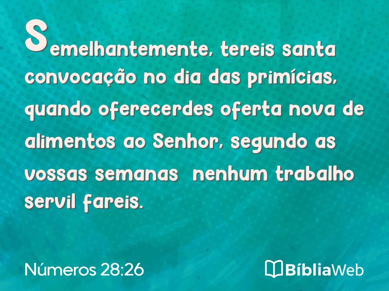 Números 28:26 em imagem para compartilhar