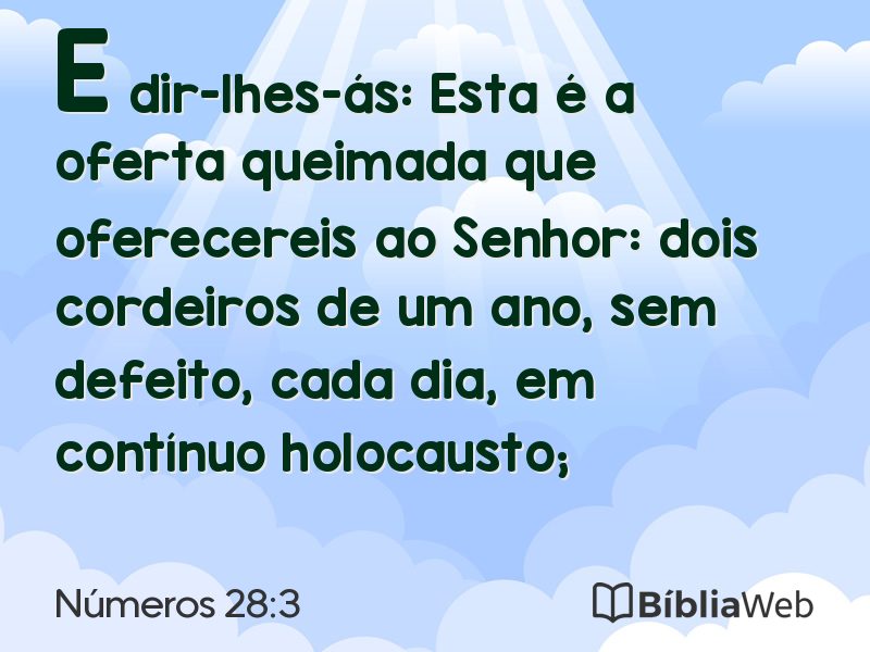 Números 28:3 em imagem para compartilhar