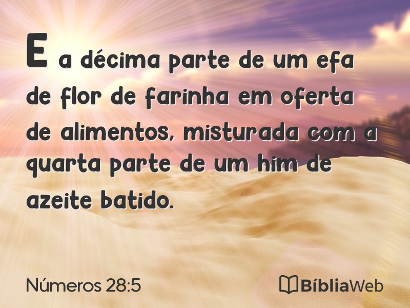 Números 28:5 em imagem para compartilhar