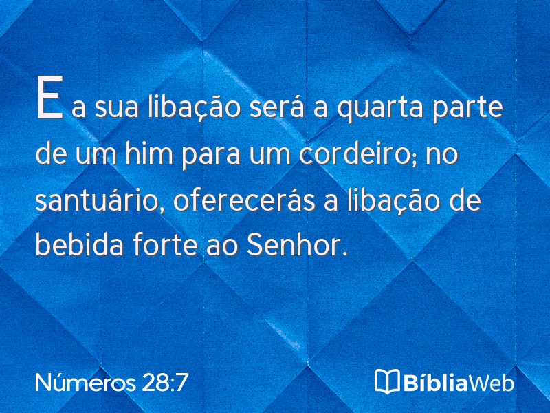 Números 28:7 em imagem para compartilhar